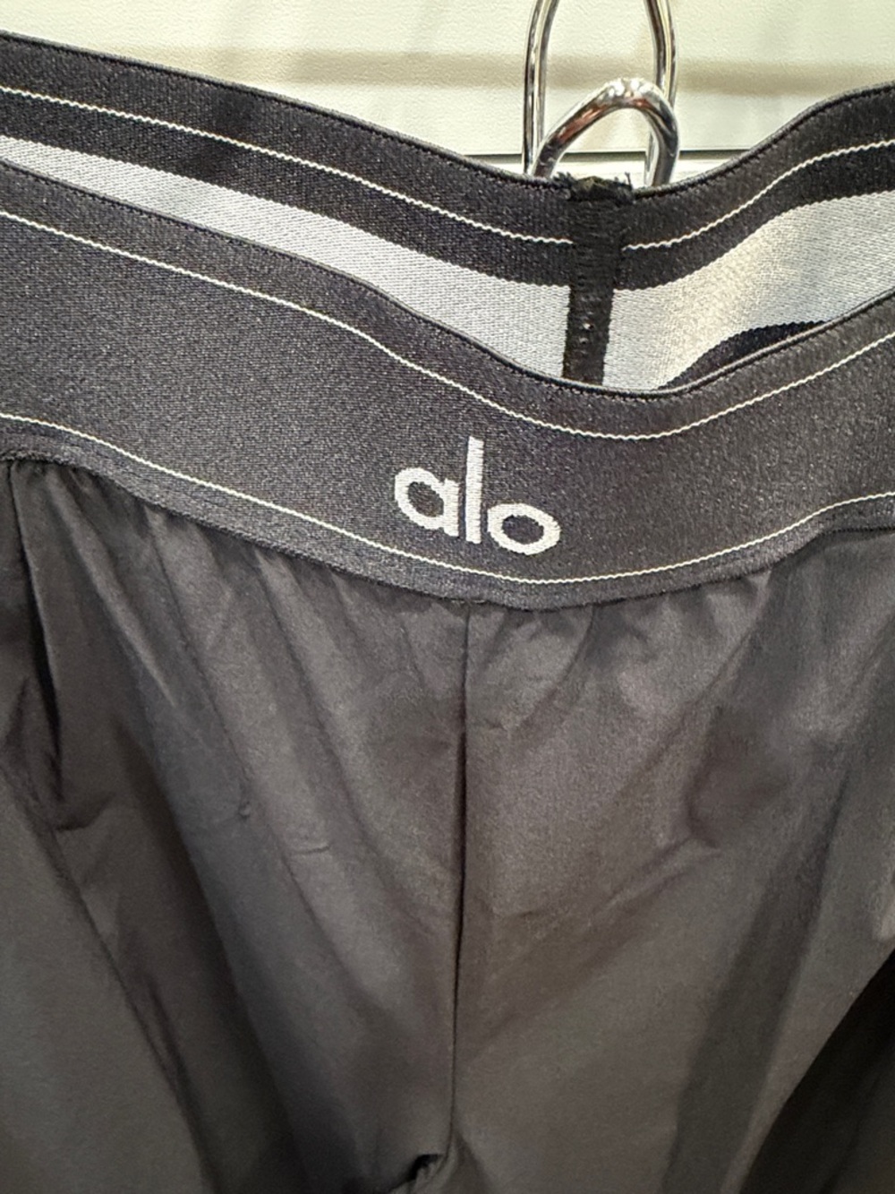 ALO Yoga Black Track Joggers with Branded Elastic Waistband - Picture 3 of 7